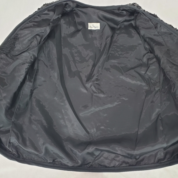 Vintage Henry Higgins Solid Black Sequin Fully Lined Evening Jacket New Year's - Picture 8 of 11